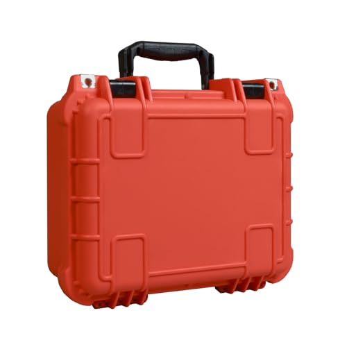 Jack Boss 14x 11.5x 6.5 Inch Hard Case, Portable Weather Waterproof Protective Camera Case with Customizable Foam, Fit Use of Drones, Camera, Equipments, Orange - color: Orange, size: 13.6x11.4x6 in