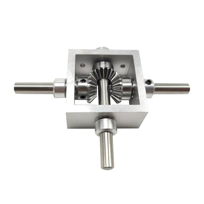 1:1 Right Angle Bevel Gearbox 1 Module 20 Teeth 90° Angle Drive Steering Gear Device Simple Mechanical DIY Module with 6mm Shaft - size: 6mm shaft, style: 2 output shaft