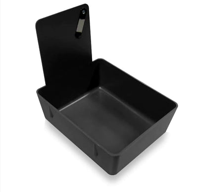 4/Pk Dental Lab Pan Medium Plastic Dental Medical Pro Lab Working Pan with Stainless Steel Clip (Black) - color: Black