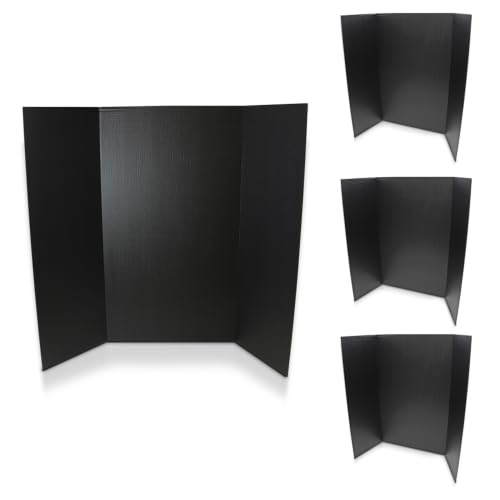 Flipside Products 36” x 48” Project Boards for Presentations, Science Fair, School Projects, Event Displays and Trifold Picture Board, Proudly Made in USA - Black - 4 Pack - color: Black, size: 4 Pack