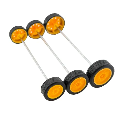 30PCS Small Toy Wheel Model Car Rubber Tire Wheel with Round Rod Shaft Axles for RC Car Truck Helicopter Airplane Robot DIY Model Toy Building Parts (2x21mm) - style: 2x21mm
