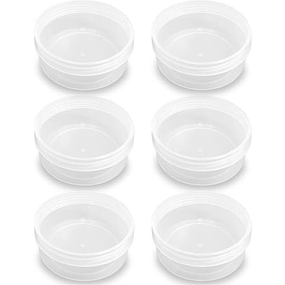 6 Pcs 7.44 oz Clear Plastic Round Storage Jars (3.86 x H1.61 inch) with Lid for Small Items, Like Jewelry, Earrings, Necklace, Rings, Cosmetics, Threads, Beads, Crafts, etc. - size: 220 ml (3.86" x 1.61")