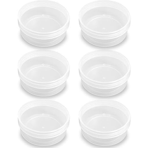 6 Pcs 7.44 oz Clear Plastic Round Storage Jars (3.86 x H1.61 inch) with Lid for Small Items, Like Jewelry, Earrings, Necklace, Rings, Cosmetics, Threads, Beads, Crafts, etc. - size: 220 ml (3.86" x 1.61")