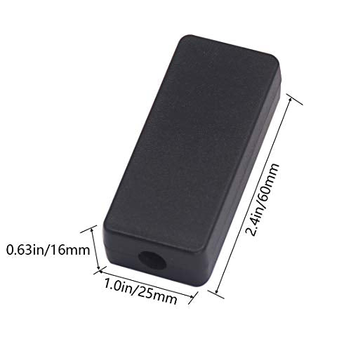 Zulkit 5Pcs Project Boxes ABS Plastic Electrical Project Case Power Junction Box Black 2.36 x 0.98 x 0.63 inch(60x25x16mm) - color: 5 PCS, size: 2.36" x 0.98"x0.63"