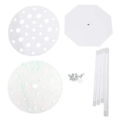 28-Hole Plexiglass Pipette Rack, Round Acrylic Test Tube Stand Holder for Laboratory Workbench, Classroom Science Lab, Sample Tube Storage Organizer