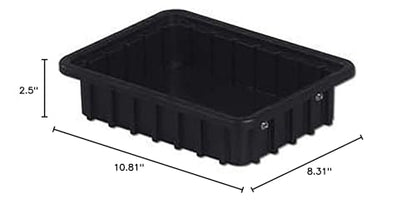 LewisBins ESD-Safe Divider Box, 10-13/16"L x 8-5/16"W x 2-1/2"H, Lot of 12