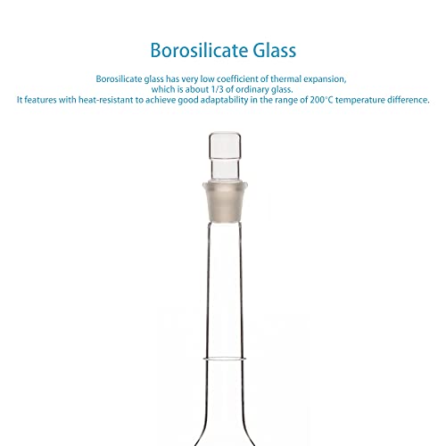 stonylab Glass Volumetric Flask Class A with Glass Stopper, Borosilicate Glass Heavy Wall Volumetric Flask Tolerance ±0.03 ml, 25 ml - size: 25 ml