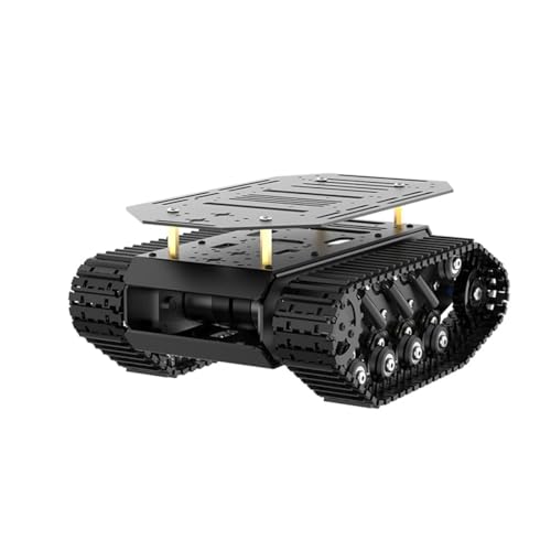 Robot Tracked Tank Car Chassis with Encoder DC Motor, Suspension Shock Absorption Chassis Car Double Layer Full-Metal Robotic Moving Platform Track for Arduion RPi Jetson DIY Maker Smart Robot Car - style: 2 Layer
