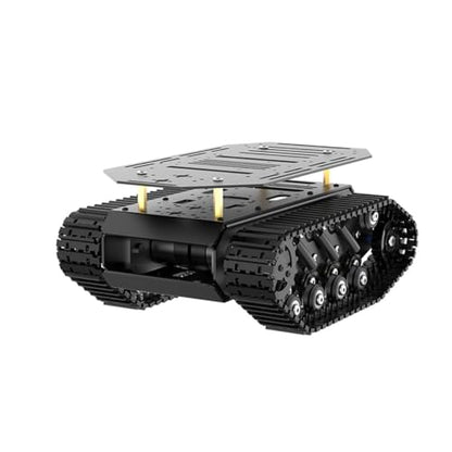 Robot Tracked Tank Car Chassis with Encoder DC Motor, Suspension Shock Absorption Chassis Car Double Layer Full-Metal Robotic Moving Platform Track for Arduion RPi Jetson DIY Maker Smart Robot Car - style: 2 Layer
