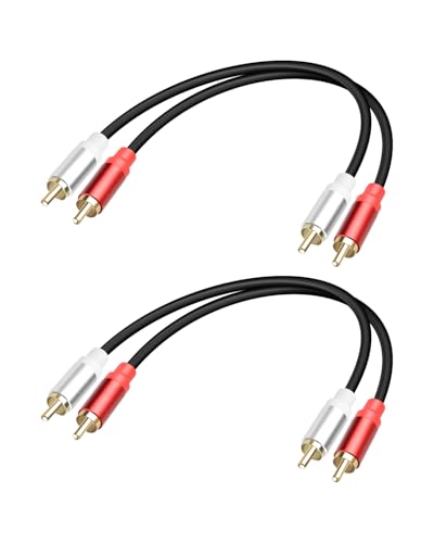GELRHONR 2RCA to 2RCA Cable,Short 2RCA Male to 2RCA Male Stereo Audio Cable - color: M to M