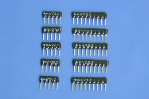 Electronics-Salon Thick Film Network Resistor Assortment Kit, Array Resistor, Bussed Type, 1/8W, SIP-5 and SIP-9 470 1K 4.7K 10K 47K ohm.
