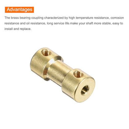 MECCANIXITY 6pcs 3.17mm to 3.17mm Brass Shaft Coupling Joint Connector with Screws and Hex Wrench Flexible Motor Shaft Coupler for Car Wheels Tires Shaft Motor - size: 3.17mm to 3.17mm