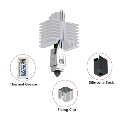 24V 48W Ceramic Heater Thermistor Kit High Temperature Sensor with Fixing Clip and Silicone Sock Compatible with Bambu Lab P1P / P1S (for P1P/S) - style: For P1P/S