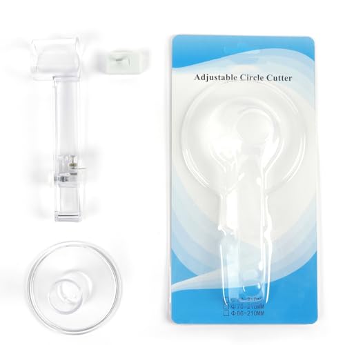 75mm/3 Inch Clear Circle Cutter Button Maker Tools, Adjustable Multi-Size Badge Making Round Cutting Tool, Cutting Knife Photo Paper Model Circle (86-210mm) - size: 86-210mm