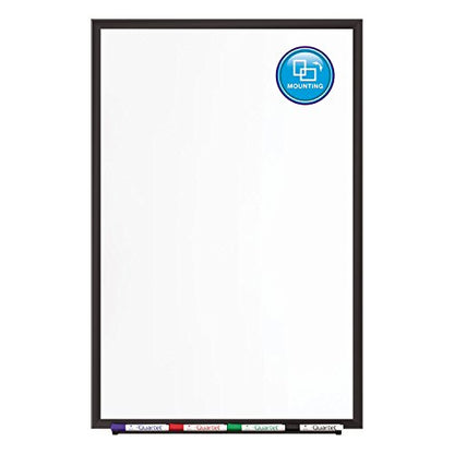Quartet Magnetic Porcelain Whiteboard, 2' x 3' White Board, Premium, Duramax, Black Aluminum Frame (2543B) - color: Black, size: 36"W x 24"H