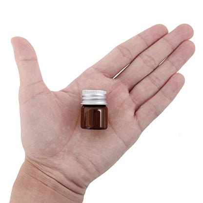 12PCS 5ml Amber Glass Small Vials w/ Aluminum Screw Caps & Plastic Stoppers - color: Amber, size: 5ml