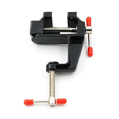 Mini Table Bench Vice Clamp for Jewelry Model Making DIY Repairs Modelling Painting and Crafting-Black (aluminum alloy)