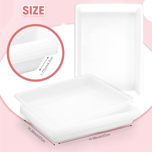 Maitys 15 Pcs Large Activity Plastic Art Trays for Kids Crafts, White - color: White