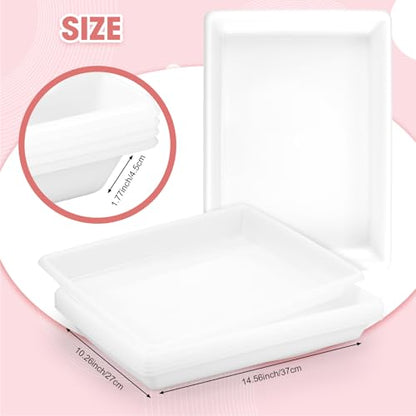 Maitys 15 Pcs Large Activity Plastic Art Trays for Kids Crafts, White - color: White