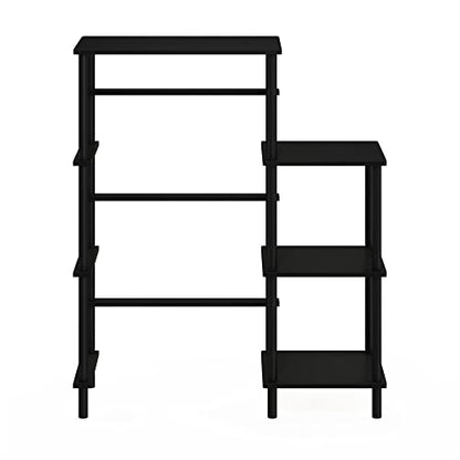 Furinno Turn-N-Tube Toolless 4-Tier Coffee Bar, Bakers Rack, Americano - color: Americano/Black, size: Fridge Space