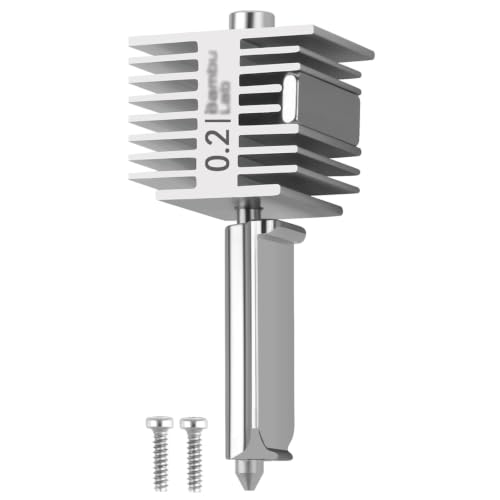 Upgrade 0.2mm Hotend Compatible with Bambu lab A1&A1 Mini,High Temp&Fast Speed Stainless Steel Nozzle+Heating Block Integrated Structure Hot End for BambuLab A1 and A1 Mini 3D Printers - color: 0.2mm Stainless Steel Hotend