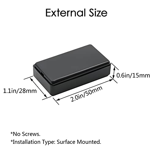 LeMotech Project Box 10 Pieces ABS Plastic Electrical Project Case Small Junction Box for Electronics Black 2.0 x1.1 x0.6 inch (50 x 28 x 15 mm) - size: 2.0" x1.1" x0.6"(10pc)
