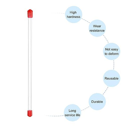 PATIKIL Clear Rigid Tube Round Plastic Tubing with Red Rubber Caps Polycarbonate Water Pipe, 305mm/ 12 Inch Length, 4mmx6mm/0.16"x0.23", 2 Set - color: Red,Clear, size: 0.16"x0.23"