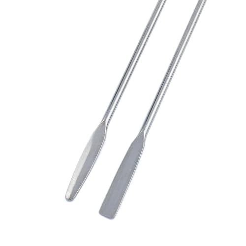 Stainless Steel Lab Laboratory Mini Double-Ended Spatula Semi-Micro Shovel Conical Arrow End Flat End -4PCS