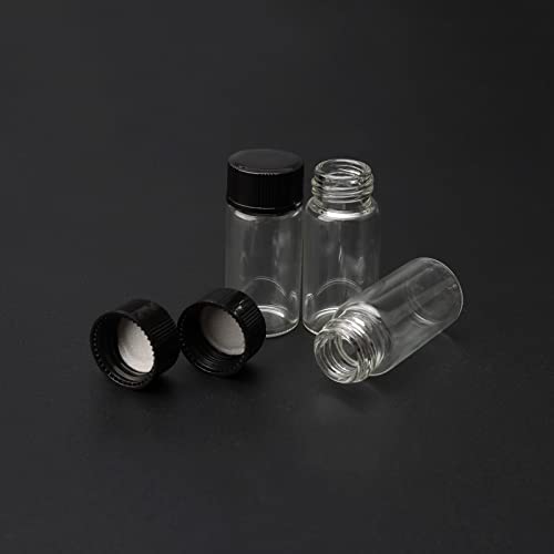 10Pcs 5ml (1/6oz) Clear Small Glass Bottles with Screw Caps - color: Clear, size: 5ml