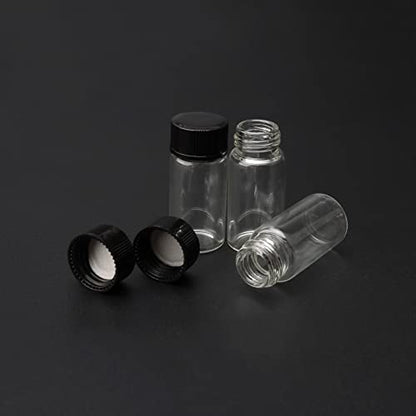 10Pcs 5ml (1/6oz) Clear Small Glass Bottles with Screw Caps - color: Clear, size: 5ml