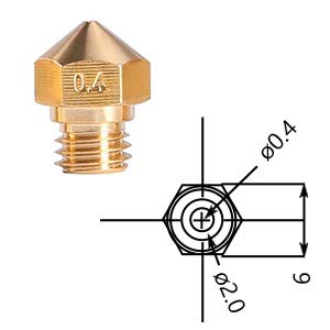 MK10 Nozzle for 3D Printer M7 Thread Brass Extruder Head Hotend Nozzle 1.75mm Filament (10pcs MK10 0.4mm Nozzles) - color: 10pcs MK10 0.4mm Nozzles