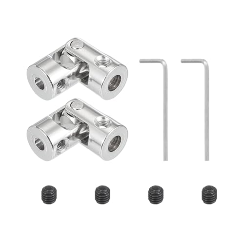 PATIKIL Rotatable Universal Steering Shaft 4mm to 3.17mm Inner Dia, 2 Pcs U Joint Shaft Coupling U Joints Coupler Connector Accessories with M3 Screws Spanner for Motor Model Robots - size: 4mm-3.17mm
