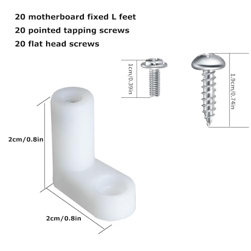 MEETOOT 20PCS Circuit Board Standoff Mounting Hardware PCB Board Mounting Leg White Game Console Motherboard Fixing Plastic Leg for Arcade Game Board and Video Board