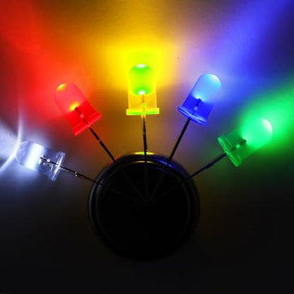 EBOOT 200 Pcs Clear Light Emitting Diodes Bulbs LED Lamp,5mm,5 Colors - color: 5 Colors