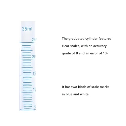 Plastic Graduated Cylinder Set - 25ml/50ml/100ml Measuring Cylinders for Science Lab, Chemistry Experiments, Kids Education - Shatterproof, Durable & BPA-Free (6-Pack 50ml) - size: 50ML