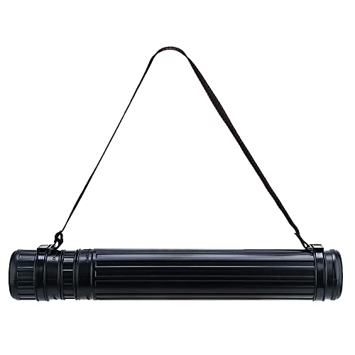 TRANSON Small Poster Tube Storage 17“ to 27” Extendable for Documents Blueprints Artworks Scrolls - color: 1 Pack-Black