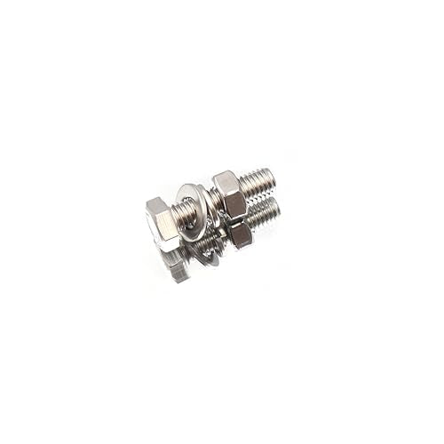10-Pack M6 x 25mm Hexagon Screws Hex Bolts with M6 Hex Nuts M6 Flat Washers/Spring Lock Washers Set, 304/18-8, Plain Finish - size: M6 x 25mm 40pcs