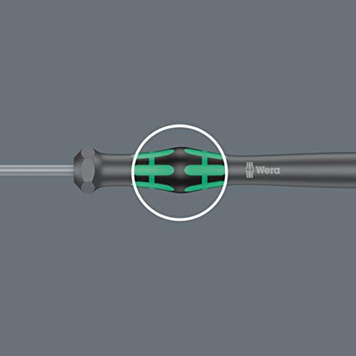 Wera 05117991001 Kraftform Micro 2035 Slotted Electronics Precision Screwdriver, 1mm Head, 40mm Blade Length - size: Slotted 1mm Head , 40mm Blade
