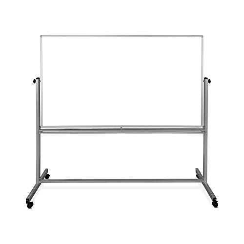 LUXOR 72"W x 48"H Double-Sided Magnetic Whiteboard - size: 75"W x 72"H