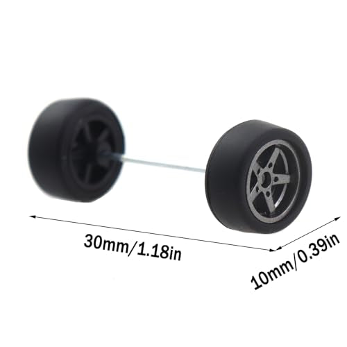 8PCS Toy Car Wheel 10mm Rubber Tyre with Metal Axle Suitable for Trucks Robots DIY Model Toy Components