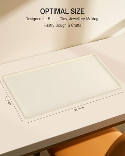 Silicone Art Mat for Crafts, 16" x 24" Waterproof Non-Slip Painting Mat - color: Apricot, size: 16" x 24"