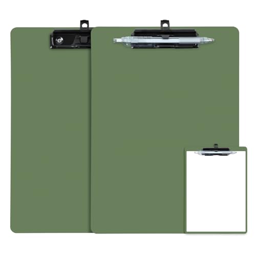 FRETONBA 2 Pack Clipboard with Pen Holder, Green - style: 2 Pack-Green