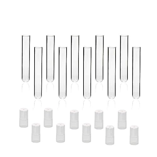 ULAB Scientific Glass Test Tubes with Autoclavable Caps, Vol.10ml, 16x100mm, Medium Borosilicate Glass Material, Pack of 20, UTT1009 - style: Vol.10ml with Autoclavable Caps, 20pcs