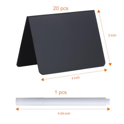 20 Pack Mini Chalkboard Signs, Food Labels for Party Buffet Catering, 4"x3"