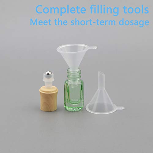 3mL Glass Roller Bottles for Essential Oils, Roller Ball Applicator - color: Green