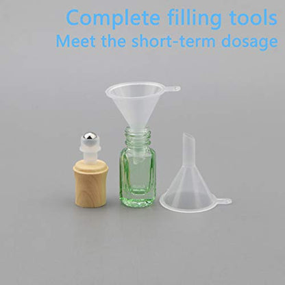 3mL Glass Roller Bottles for Essential Oils, Roller Ball Applicator - color: Green