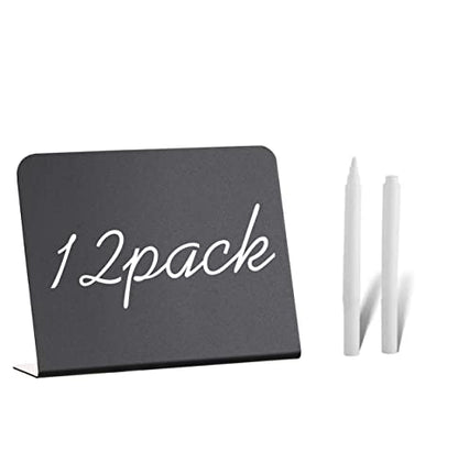 12 Pack 4"x3"Mini Chalkboard Signs for Chalk Sign for Food - Party - Buffet - Table Sign Chalkboard - Wedding - Bakery - Small Chalkboard Sign - Mini Chalkboards for Food - style: Chalkboard L 12