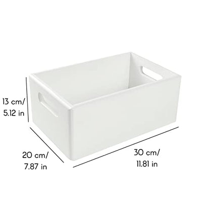 Creative Deco Large White Wooden Crate Nesting Crate Handles - color: White, size: L