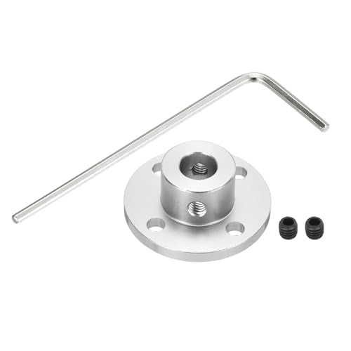 MECCANIXITY 2pcs 8mm Bore Rigid Gold Flange Coupling Connector Aluminum Hub - color: Silver