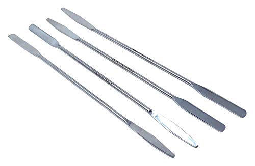 A2Z-RDTP9-4 Stainless Steel Double Ended Micro Lab Spatula Sampler, Round & Tapered Arrow End, 9" Length, 4/Pack